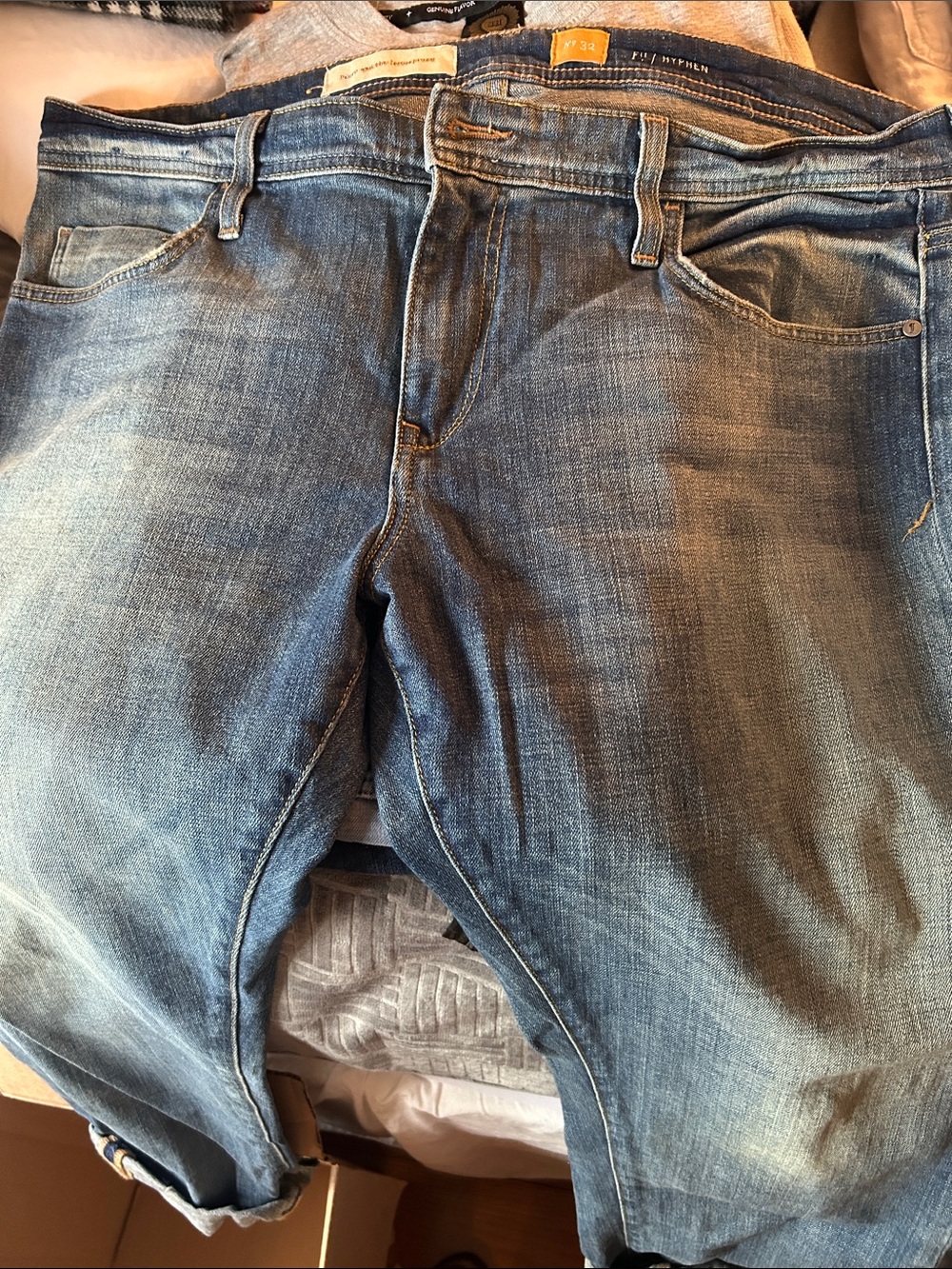 Pilcro and the Letterpress Blue Cropped Ankle Jeans Anthropologie 32